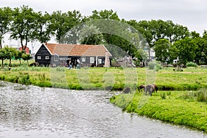 Zaanse Schans in the north of Amsterdam - area with many wind mi