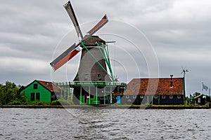 Zaanse Schans in the north of Amsterdam - area with many wind mi