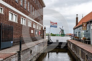 Zaanse Schans in the north of Amsterdam - area with many wind mi