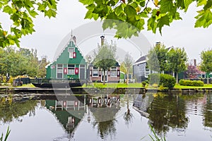 Zaanse Schans. Traditional Dutch houses in Zaanse Schans in Amsterdam, Netherlands