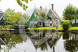 Zaanse Schans. Traditional Dutch houses in Zaanse Schans in Amsterdam, Netherlands