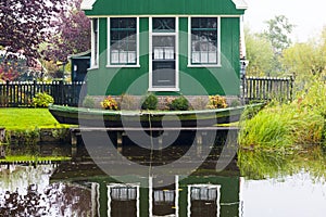 Zaanse Schans. Traditional Dutch houses in Zaanse Schans in Amsterdam, Netherlands