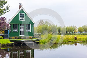 Zaanse Schans. Traditional Dutch houses in Zaanse Schans in Amsterdam, Netherlands