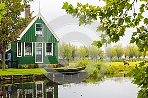 Zaanse Schans. Traditional Dutch houses in Zaanse Schans in Amsterdam, Netherlands