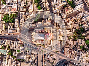 Zabbar church parish dome Malta, aerial top view