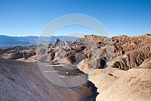 Zabriskie Point Death Valley, California is a unique geological curiosity