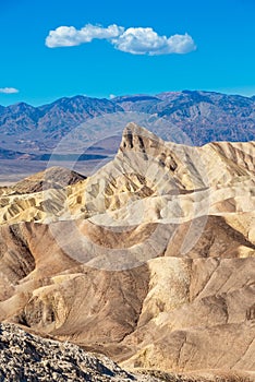 Zabriskie Point Mudstones form Badlands Death Valley National Park California