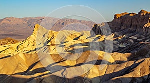 Zabriskie Point is a part of Amargosa Range located east of Death Valley in Death Valley National Park in California