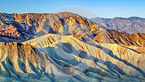 Zabriskie Point is a part of Amargosa Range located east of Death Valley in Death Valley National Park in California