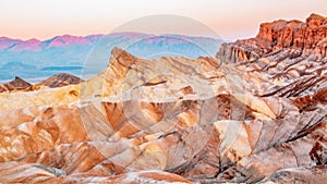 Zabriskie Point is a part of Amargosa Range located east of Death Valley in Death Valley National Park in California