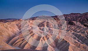 Zabriskie Point in twilight, Death Valley National Park, California, USA