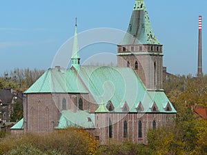 ZABRZE BISKUPICE , SILESIA , POLAND -   THE HISTORIC CHURCH photo