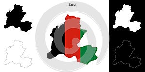 Zabul outline map