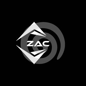 ZAC abstract monogram shield logo design on black background. ZAC creative initials letter logo photo