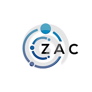 ZAC letter technology logo design on white background. ZAC creative initials letter IT logo concept. ZAC letter design photo