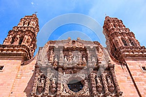 Zacatecas down town church. Traditional arquitecture. Mexico magic town. photo