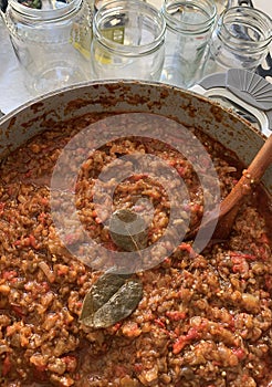 Zacusca - Romanian appetizer food.