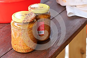 Zacusca - vegetable spread popular in Romania