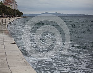 Zadar, Croatia, Europe - a dark skies and seas.