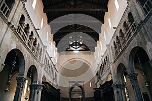 Inside of Saint Anastasia Cathedral in Zadar, Croatia