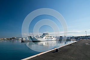 Zadar, Croatia - July 20, 2016: Jadrolinija ferry boat in Gazenica port.