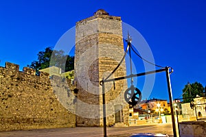 Zadar stone tower night view