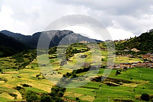 Zagana , A Tibetan village surrounded by mountains