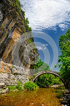 Zagorohoria stone bridge, Greece. Lazaridi arch bridge