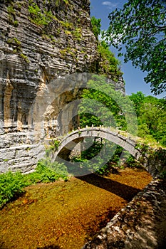 Zagorohoria stone bridge, Greece. Lazaridi arch bridge