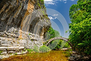 Zagorohoria stone bridge, Greece. Lazaridi arch bridge