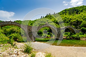 Zagorohoria stone bridge, Greece. Plakidas arch bridge