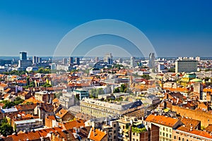 Zagreb aerial skyline rooftops view