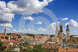 Zagreb cathedral and St Catherine church