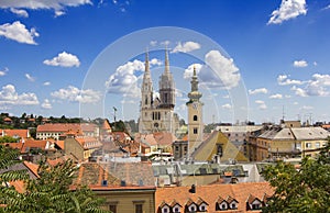 Zagreb cathedral and St Catherine church