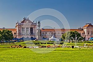 Zagreb central railway station and park