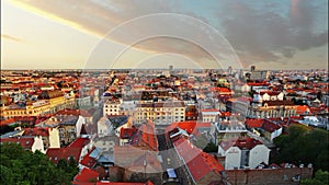 Zagreb cityspace at sunset - time lapse