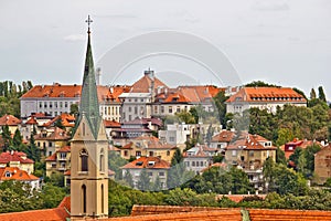 Zagreb rooftops and church tower