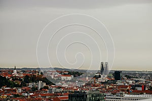 Zagreb skyline on a cloudy day