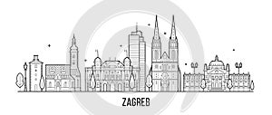 Zagreb skyline Croatia big city buildings vector
