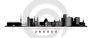Zagreb skyline horizontal banner. photo