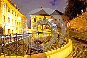 Zagreb stone gate sanctuary night view