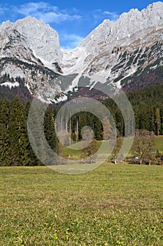 Zahmer Kaiser mountains in Tyrol, Austria