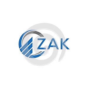 ZAK Flat accounting logo design on white background. ZAK creative initials Growth graph letter logo concept. ZAK business finance photo