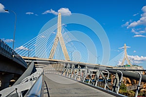 The Zakim Bridge with blus sky in Boston