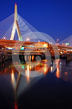 Zakim Bridge, Boston, at Night