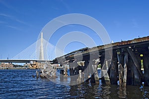 Zakim Bridge and old pier