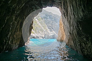 Zakynthos, Greece. Blue caves of the island of Zakynthos.