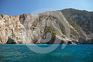 Zakynthos, Greece. Blue caves of the island of Zakynthos.