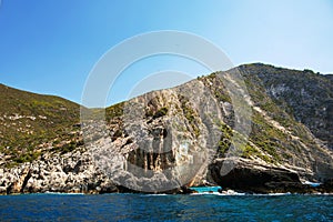 Zakynthos, Greece. Blue caves of the island of Zakynthos.