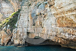 Zakynthos, Greece. Blue caves of the island of Zakynthos.